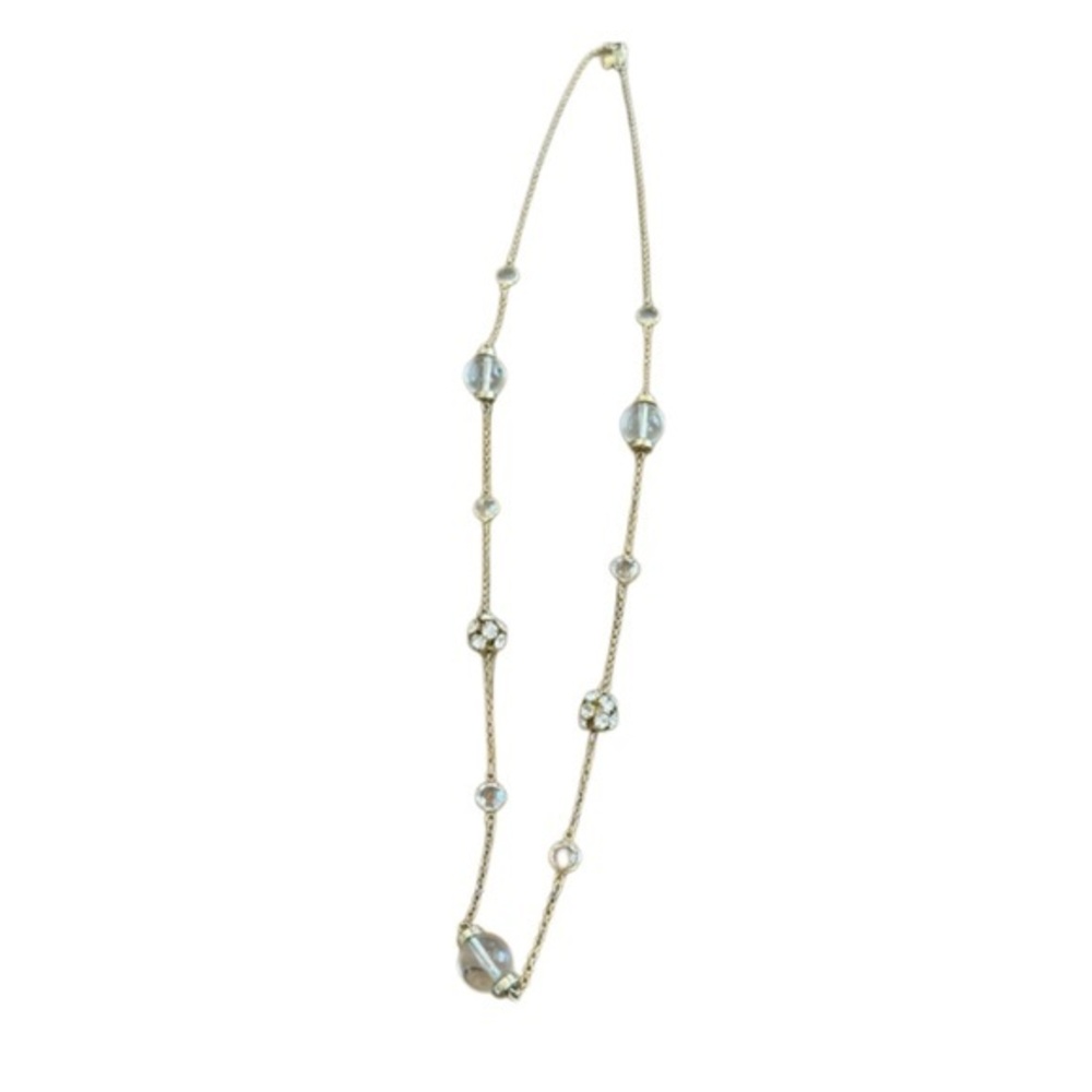 J. Crew Gold and Silver Crystal Accent Necklace